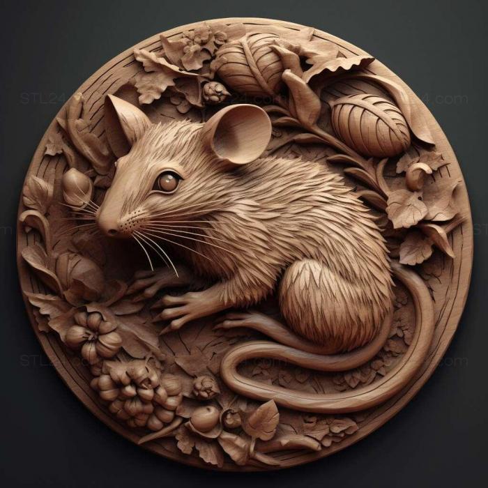 Nature and animals (st mouse 4, NATURE_1796) 3D models for cnc